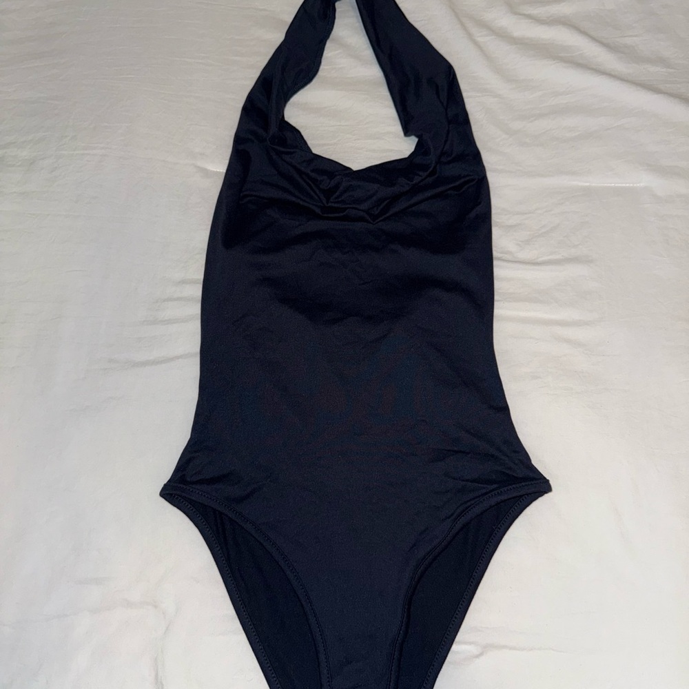 Classic Navy Halter Bodysuit